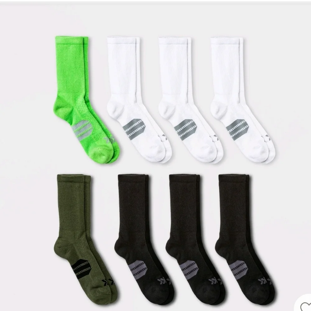 All In Motion Men's Training Crew Socks 8pk